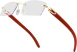 Rimless Rectangle Sunglasses for Men Women Hip-hop Wood Small Square Sunglasses Frameless 70s 90s Shades
