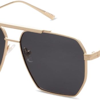 Retro Oversized Square Polarized Sunglasses for Women and Men Vintage Shades Classic Large Metal Sun Glasses