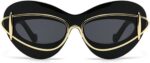 Fashion Lips Cat Eye Sunglasses for Women Vintage Sun Glasses Ladies Gradient Black Shades UV400
