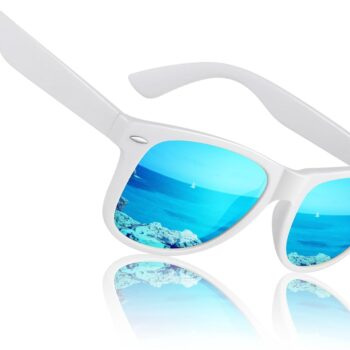 Polarized Sunglasses for Men and Women, Retro Square Matte Finish UV400 Protection Shades for Driving, Fishing