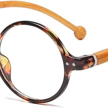 Retro Round Blue Light Blocking Glasses for Women Men, Literary Vintage Style Non-prescription Computer Eyeglasses