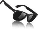 Polarized Sunglasses for Men and Women, Retro Square Matte Finish UV400 Protection Shades for Driving, Fishing