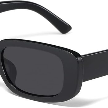 Rectangle Sunglasses for Women Men Trendy  Retro 90s Sun Glasses  Protection Cool Square Frame