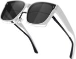 Lightweight Fit Over Glasses Sunglasses for Women Oversized Trendy Large Square Polarized Sun Glasses for Driving