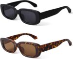 Retro Rectangle Sunglasses Women and Men Vintage Small Square Sun Glasses UV Protection Glasse