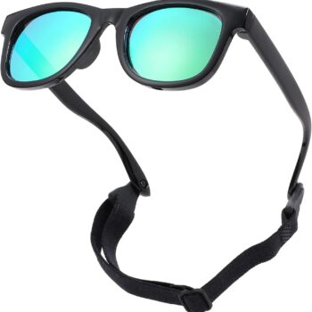 Bendable Flexible Polarized Newborn Baby Sunglasses with Strap for Infant Boys Girls Age 0-12 Months
