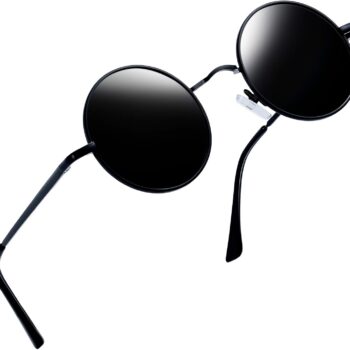 Retro Small Round Sunglasses Hippie Circle Sun Glasses Polarized UV400 Protection Metal Shades for Men Women