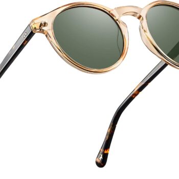 Round Acetate men Sunglasses Polarized UV Protection Classic Retro Sun Glasses