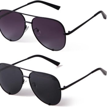 Oversized Aviator Sunglasses for Women Men Trendy Retro Bulk Shade Black Faded Sun Glasses Classic UV Protection
