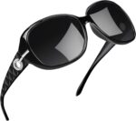 Big Women Sunglasses Polarized Trendy Sun Glasses Large Rectangle UV Protection Rhinestone Sunnies