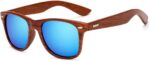 Wood Sunglasses for Men Women Vintage Real Wooden Arms Glasses