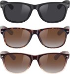 Classic Polarized Sunglasses for Women Men Trendy Retro Sun Glasses for Driving UV Protection (3 Pack)