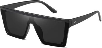 Square Sunglasses for Women Men Fashion Big Frame Flat Top Sun Glasses Mirror Lens