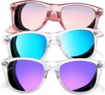 3 Pack Square Sunglasses Polarized UV Protection Trendy Sun Glassses Fashion Shades for Women Men